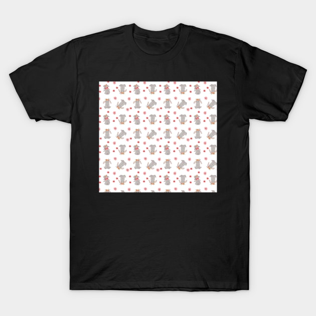 Cute Bunny Rabbit Pattern T-Shirt by JessDesigns